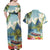 Pitons Saint Lucia Couples Matching Off Shoulder Maxi Dress and Hawaiian Shirt Hibiscus Flowers - Wonder Print Shop