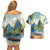 Pitons Saint Lucia Couples Matching Off Shoulder Short Dress and Hawaiian Shirt Hibiscus Flowers - Wonder Print Shop