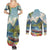 Pitons Saint Lucia Couples Matching Summer Maxi Dress and Long Sleeve Button Shirt Hibiscus Flowers - Wonder Print Shop