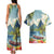 Pitons Saint Lucia Couples Matching Tank Maxi Dress and Hawaiian Shirt Hibiscus Flowers - Wonder Print Shop