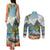 Pitons Saint Lucia Couples Matching Tank Maxi Dress and Long Sleeve Button Shirt Hibiscus Flowers - Wonder Print Shop