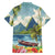 Pitons Saint Lucia Family Matching Off Shoulder Short Dress and Hawaiian Shirt Hibiscus Flowers - Wonder Print Shop