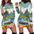 Pitons Saint Lucia Hoodie Dress Hibiscus Flowers - Wonder Print Shop