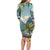 Pitons Saint Lucia Long Sleeve Bodycon Dress Hibiscus Flowers - Wonder Print Shop