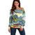 Pitons Saint Lucia Off Shoulder Sweater Hibiscus Flowers - Wonder Print Shop