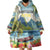 Pitons Saint Lucia Wearable Blanket Hoodie Hibiscus Flowers