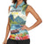 Pitons Saint Lucia Women Sleeveless Polo Shirt Hibiscus Flowers - Wonder Print Shop