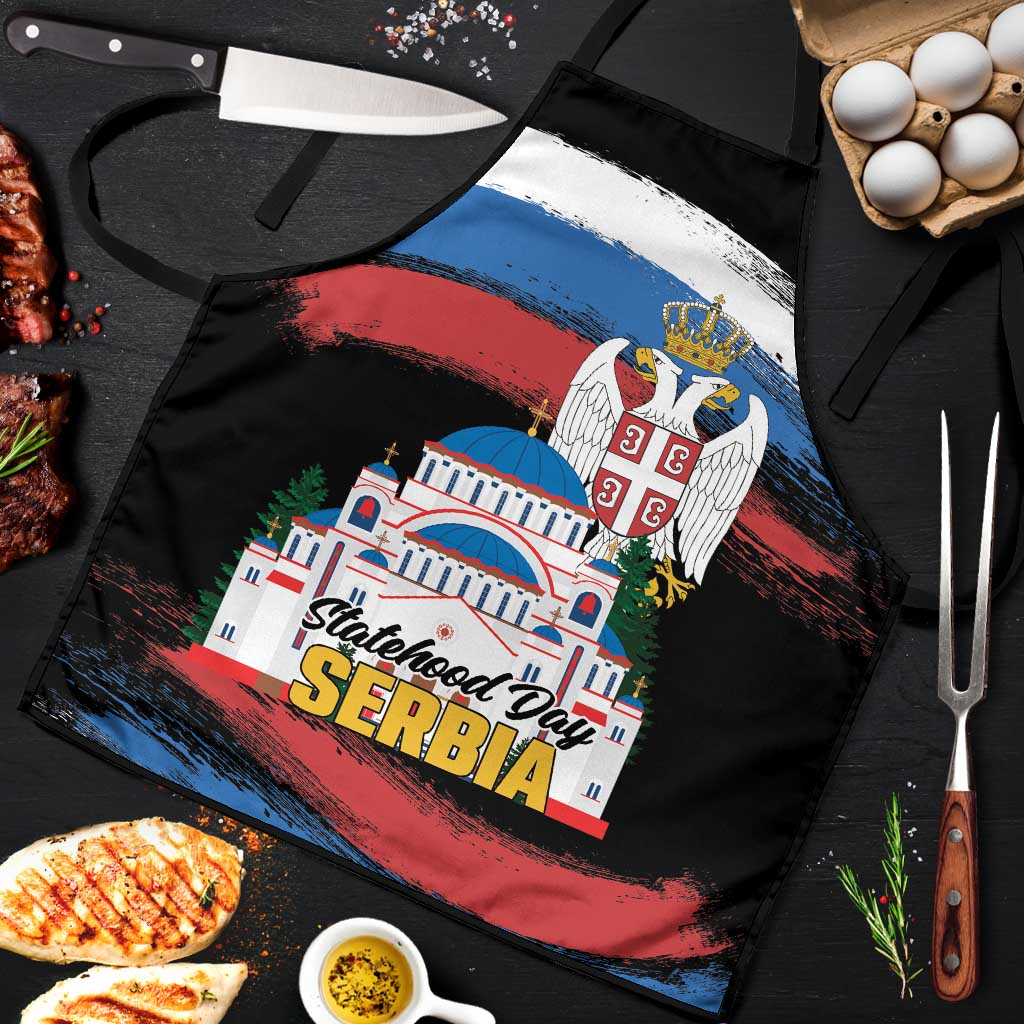 Serbia Statehood Day Apron Saint Sava with Serbian Eagle