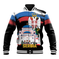 Serbia Statehood Day Baseball Jacket Saint Sava with Serbian Eagle