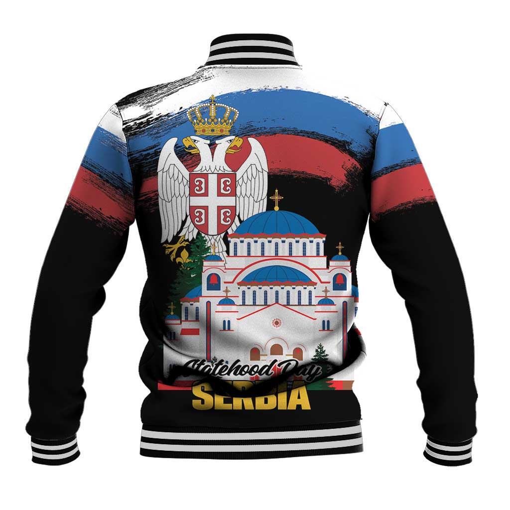 Serbia Statehood Day Baseball Jacket Saint Sava with Serbian Eagle
