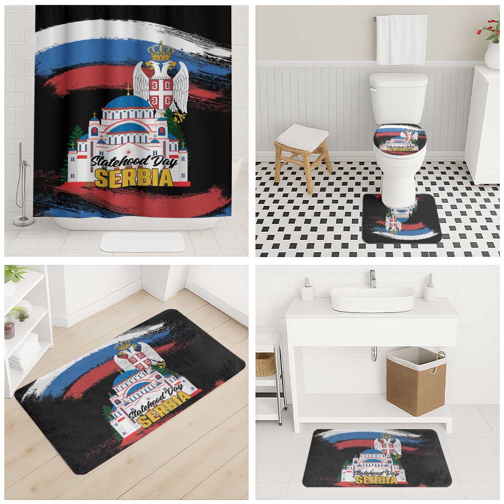 Serbia Statehood Day Bathroom Set Saint Sava with Serbian Eagle