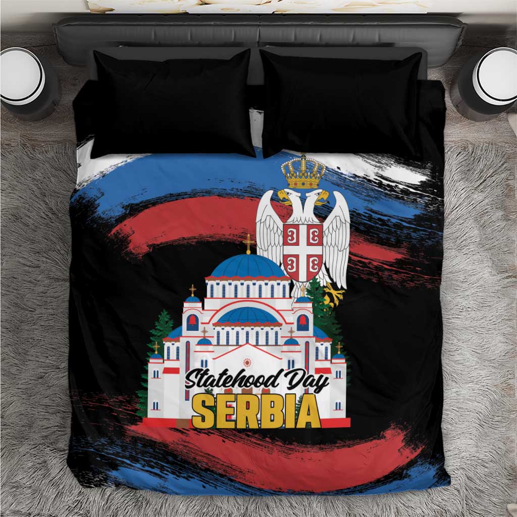 Serbia Statehood Day Bedding Set Saint Sava with Serbian Eagle