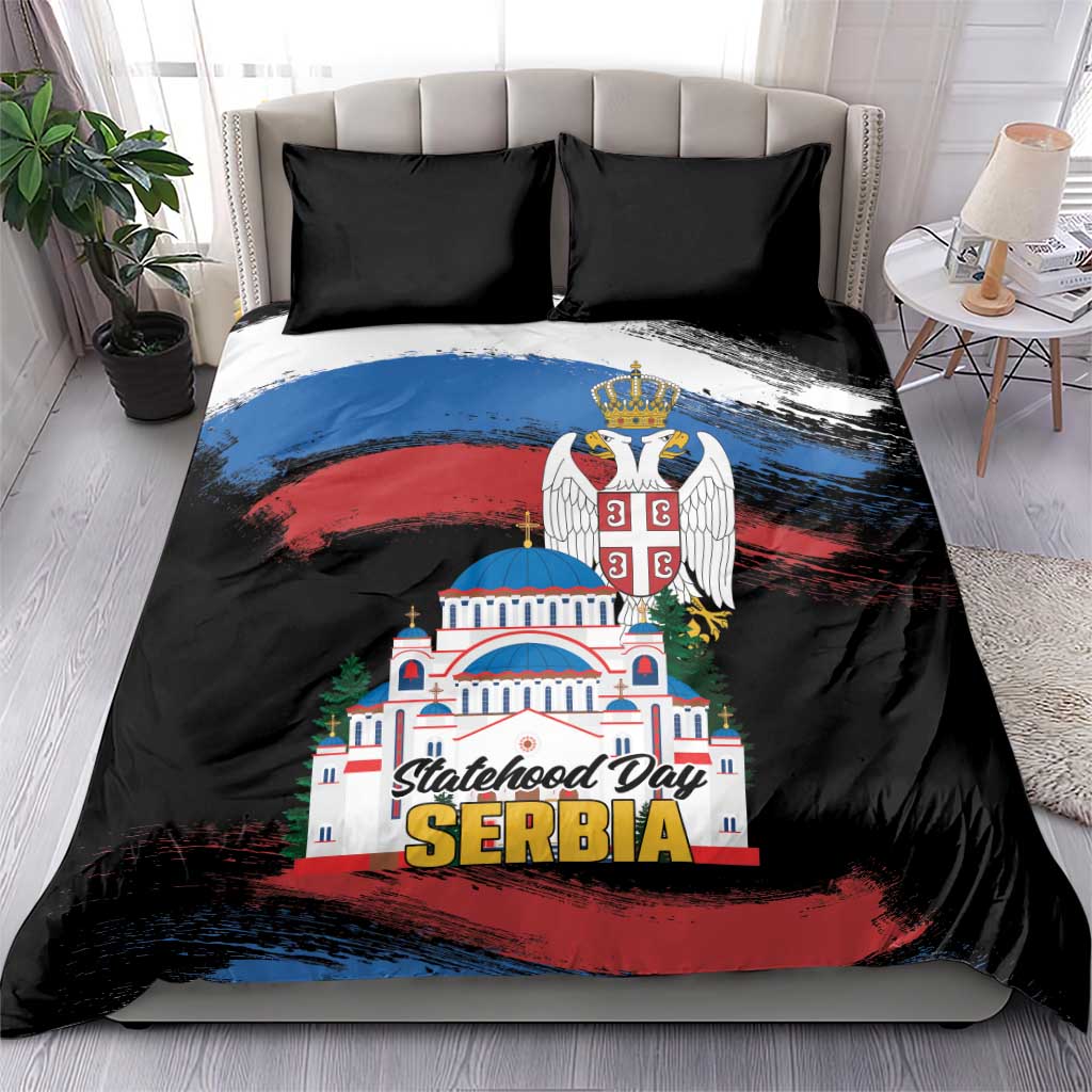 Serbia Statehood Day Bedding Set Saint Sava with Serbian Eagle