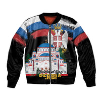 Serbia Statehood Day Bomber Jacket Saint Sava with Serbian Eagle