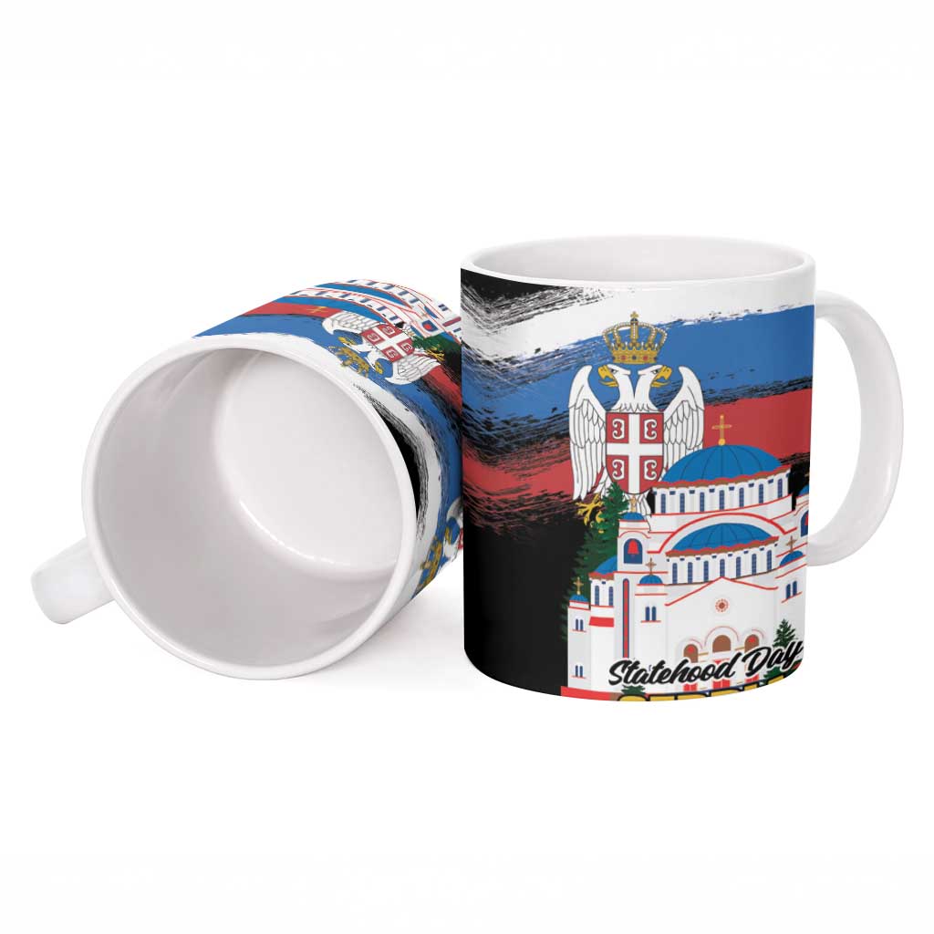 Serbia Statehood Day Ceramic Mug Saint Sava with Serbian Eagle