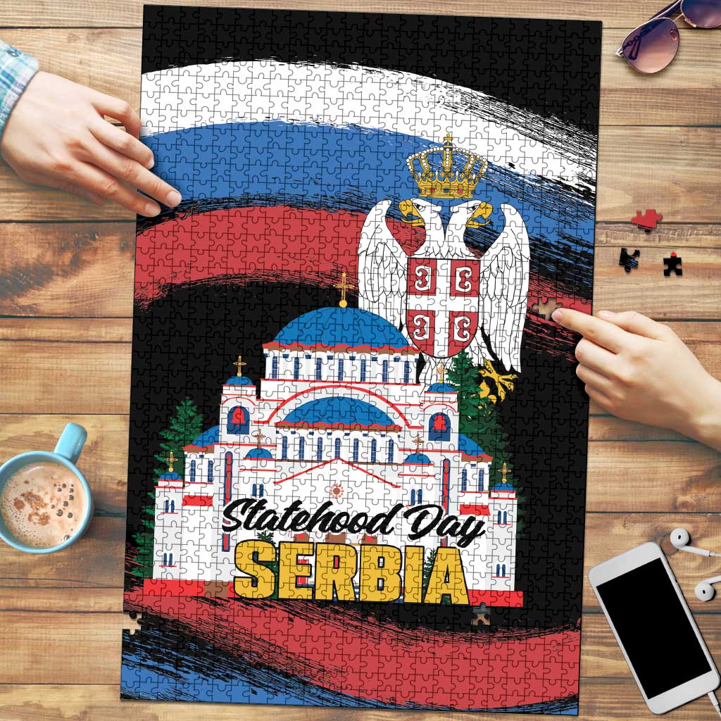 Serbia Statehood Day Puzzle Saint Sava with Serbian Eagle