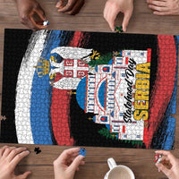 Serbia Statehood Day Puzzle Saint Sava with Serbian Eagle