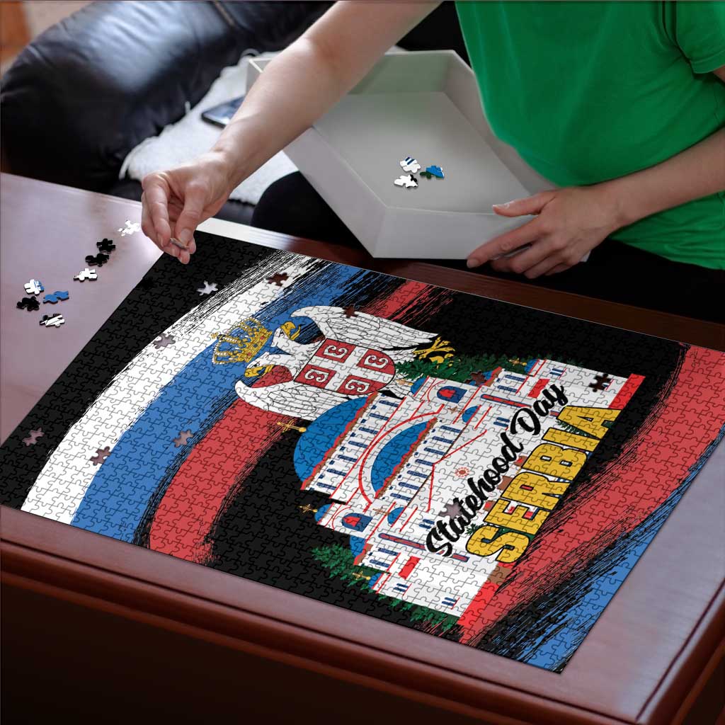 Serbia Statehood Day Puzzle Saint Sava with Serbian Eagle