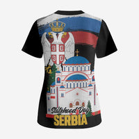 Serbia Statehood Day Scrub Top Saint Sava with Serbian Eagle