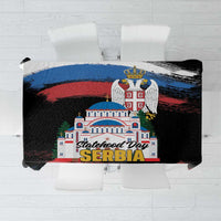 Serbia Statehood Day Tablecloth Saint Sava with Serbian Eagle