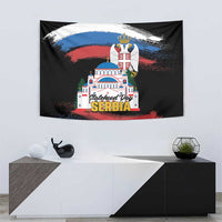 Serbia Statehood Day Tapestry Saint Sava with Serbian Eagle