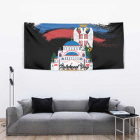 Serbia Statehood Day Tapestry Saint Sava with Serbian Eagle