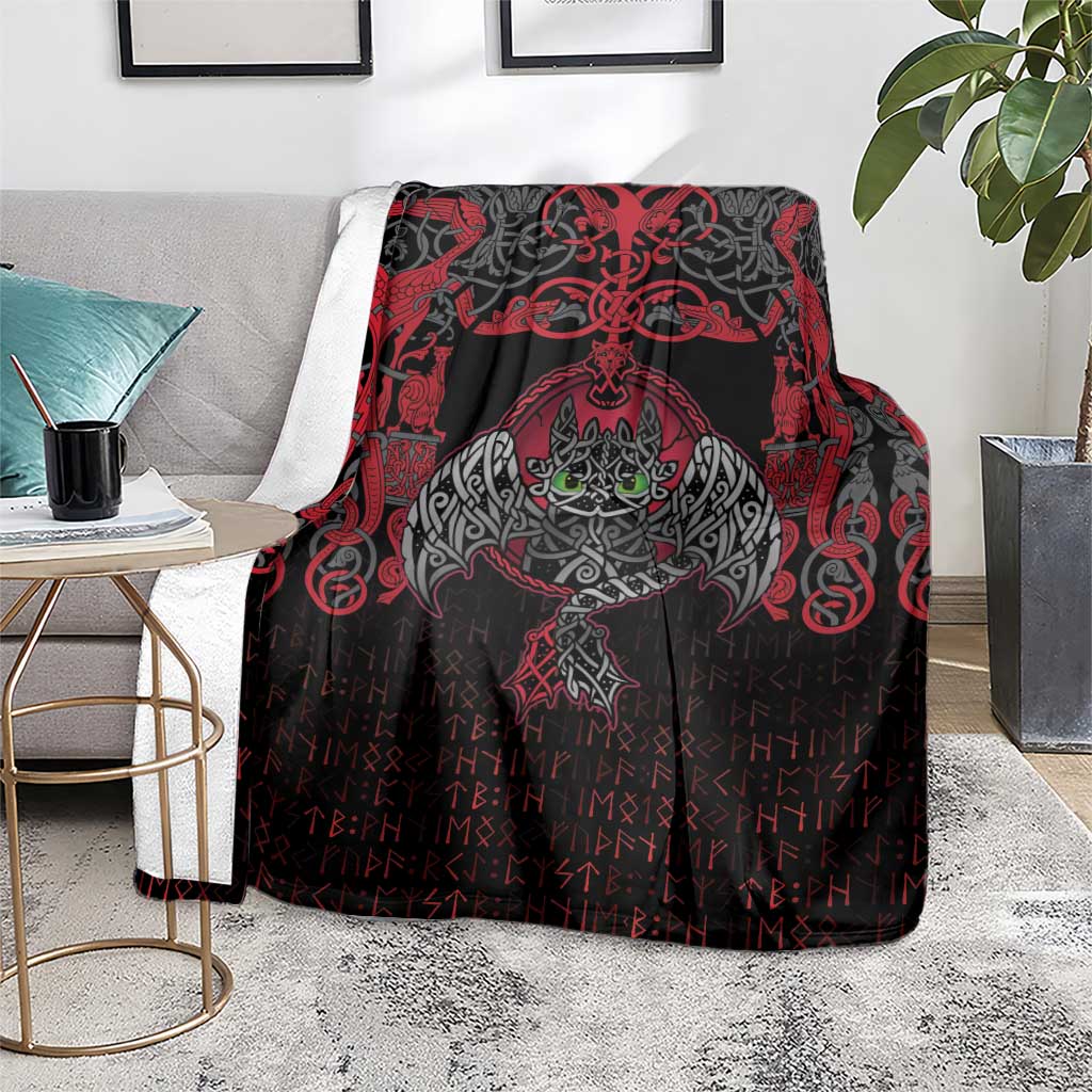 Black Dragon Vikings Blanket - Wonder Print Shop