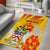 Personalized Saint Kitts and Nevis Poinciana Flowers Area Rug With Coat Of Arms - Wonder Print Shop