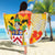 Personalized Saint Kitts and Nevis Poinciana Flowers Beach Blanket With Coat Of Arms - Wonder Print Shop