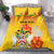 Personalized Saint Kitts and Nevis Poinciana Flowers Bedding Set With Coat Of Arms - Wonder Print Shop