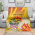 Personalized Saint Kitts and Nevis Poinciana Flowers Blanket With Coat Of Arms