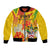 Personalized Saint Kitts and Nevis Poinciana Flowers Bomber Jacket With Coat Of Arms - Wonder Print Shop