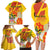 Personalized Saint Kitts and Nevis Poinciana Flowers Family Matching Long Sleeve Bodycon Dress and Hawaiian Shirt With Coat Of Arms - Wonder Print Shop