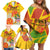 Personalized Saint Kitts and Nevis Poinciana Flowers Family Matching Off Shoulder Short Dress and Hawaiian Shirt With Coat Of Arms - Wonder Print Shop