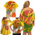 Personalized Saint Kitts and Nevis Poinciana Flowers Family Matching Off Shoulder Short Dress and Hawaiian Shirt With Coat Of Arms - Wonder Print Shop