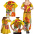 Personalized Saint Kitts and Nevis Poinciana Flowers Family Matching Summer Maxi Dress and Hawaiian Shirt With Coat Of Arms - Wonder Print Shop