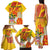 Personalized Saint Kitts and Nevis Poinciana Flowers Family Matching Tank Maxi Dress and Hawaiian Shirt With Coat Of Arms - Wonder Print Shop