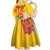 Personalized Saint Kitts and Nevis Poinciana Flowers Kid Short Sleeve Dress With Coat Of Arms - Wonder Print Shop