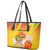 Personalized Saint Kitts and Nevis Poinciana Flowers Leather Tote Bag With Coat Of Arms