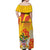 Personalized Saint Kitts and Nevis Poinciana Flowers Off Shoulder Maxi Dress With Coat Of Arms - Wonder Print Shop