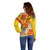 Personalized Saint Kitts and Nevis Poinciana Flowers Off Shoulder Sweater With Coat Of Arms - Wonder Print Shop