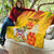 Personalized Saint Kitts and Nevis Poinciana Flowers Quilt With Coat Of Arms