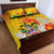 Personalized Saint Kitts and Nevis Poinciana Flowers Quilt Bed Set With Coat Of Arms - Wonder Print Shop