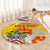 Personalized Saint Kitts and Nevis Poinciana Flowers Round Carpet With Coat Of Arms