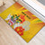 Personalized Saint Kitts and Nevis Poinciana Flowers Rubber Doormat With Coat Of Arms - Wonder Print Shop