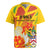 Personalized Saint Kitts and Nevis Poinciana Flowers Rugby Jersey With Coat Of Arms - Wonder Print Shop