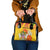 Personalized Saint Kitts and Nevis Poinciana Flowers Shoulder Handbag With Coat Of Arms