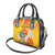 Personalized Saint Kitts and Nevis Poinciana Flowers Shoulder Handbag With Coat Of Arms