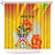 Personalized Saint Kitts and Nevis Poinciana Flowers Shower Curtain With Coat Of Arms