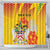 Personalized Saint Kitts and Nevis Poinciana Flowers Shower Curtain With Coat Of Arms